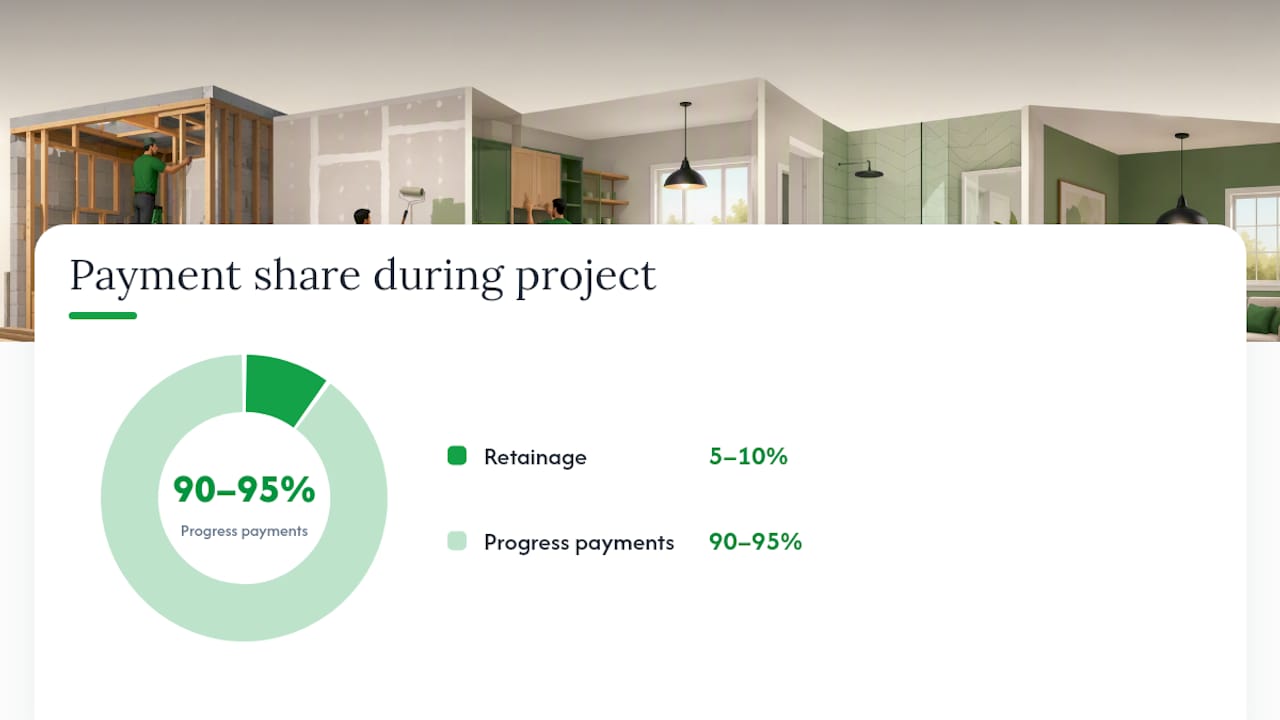 Diagram showing contract terms influencing progress billing