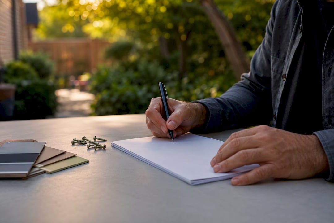 Handyman arranging materials for transparent quote