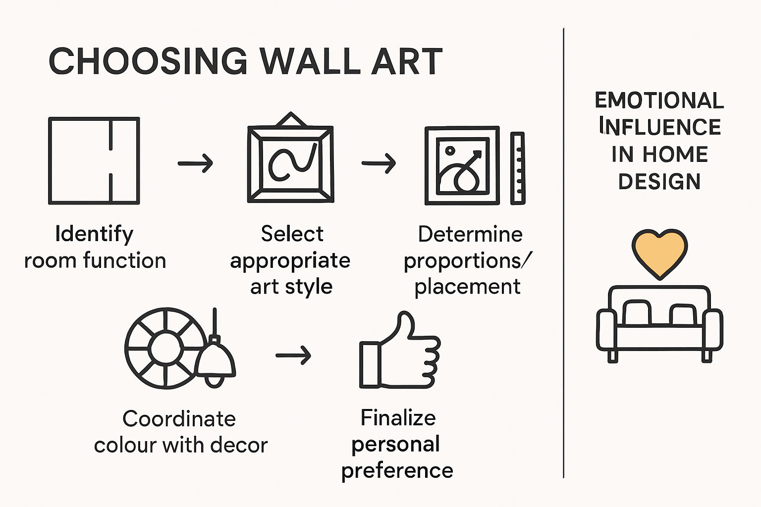 Infographic explaining how to choose wall art