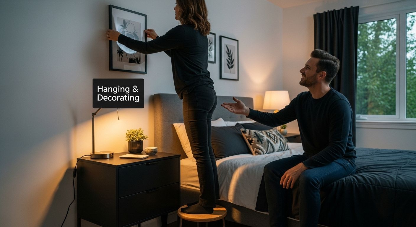 hanging art for bedrooms