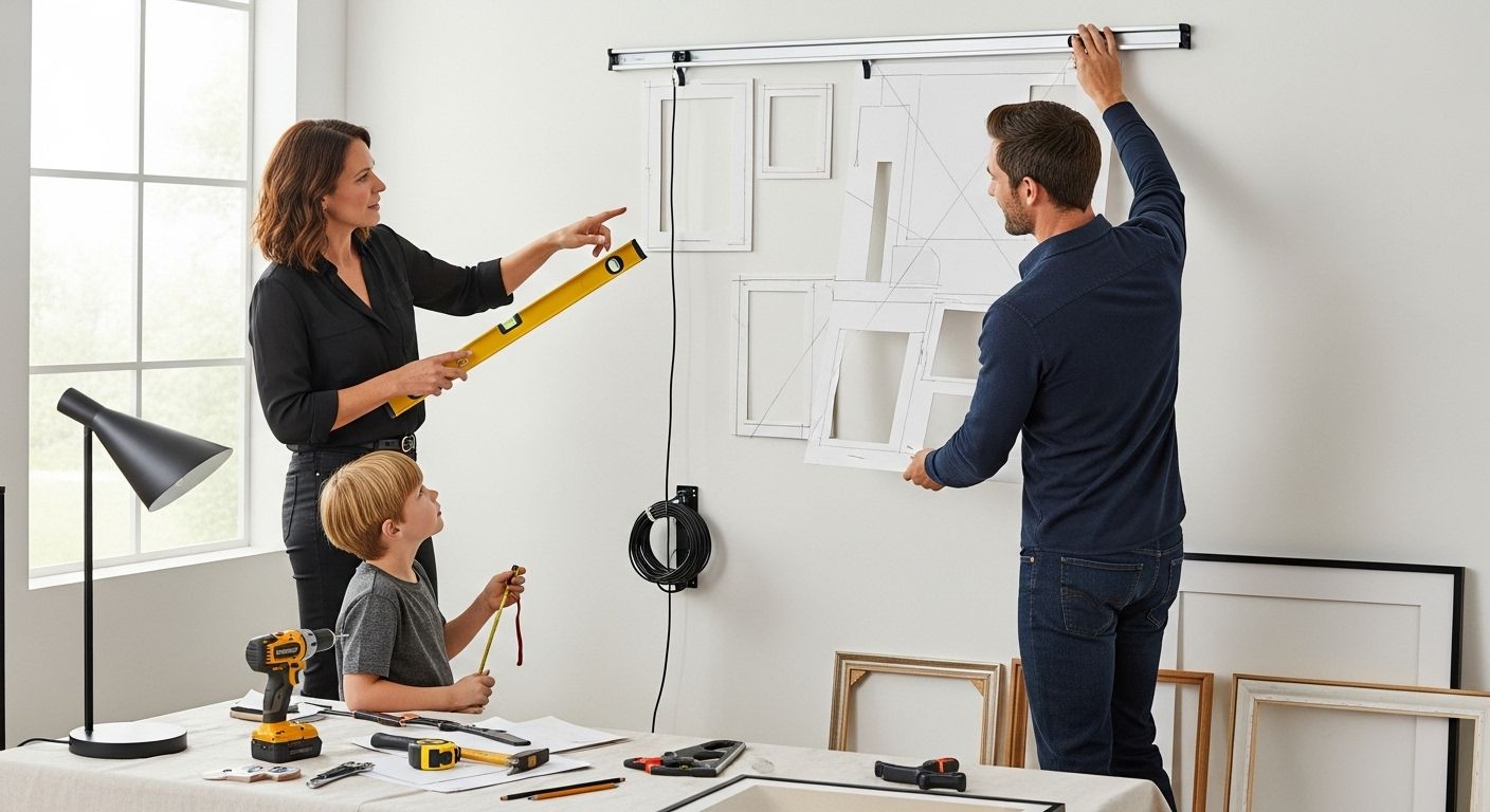 art hanging, wall installation, home design