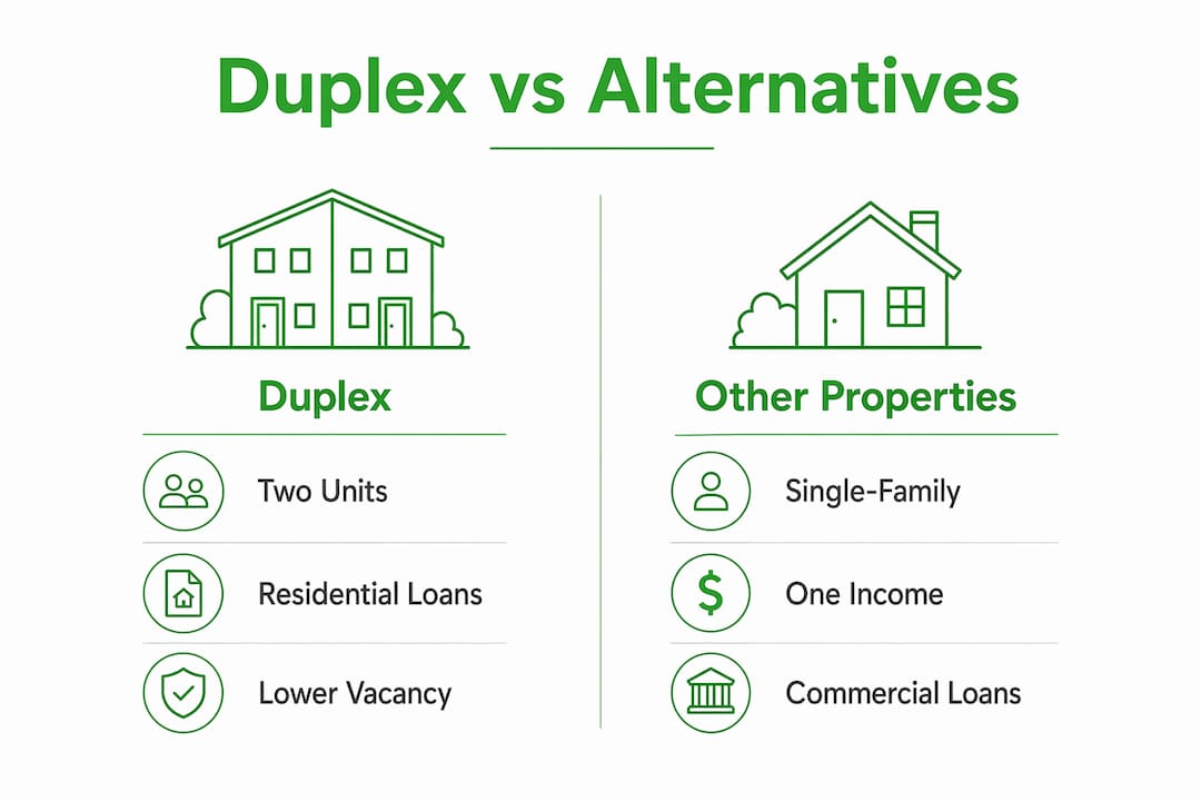 Comparison infographic of duplex versus other property types