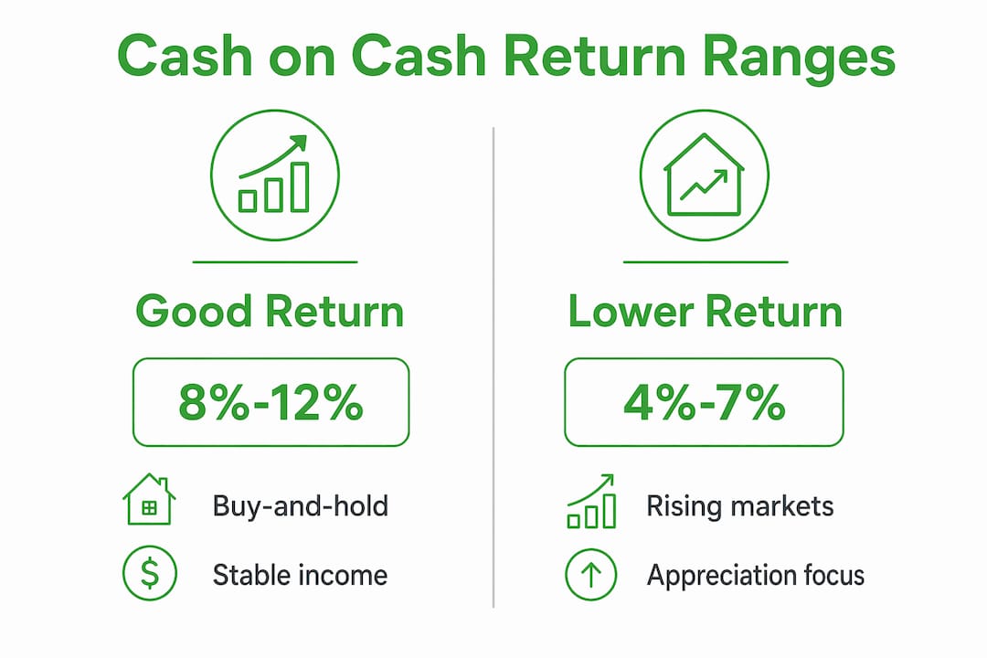 Infographic comparing cash on cash return ranges