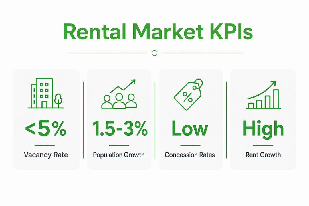 Infographic showing key rental market performance indicators