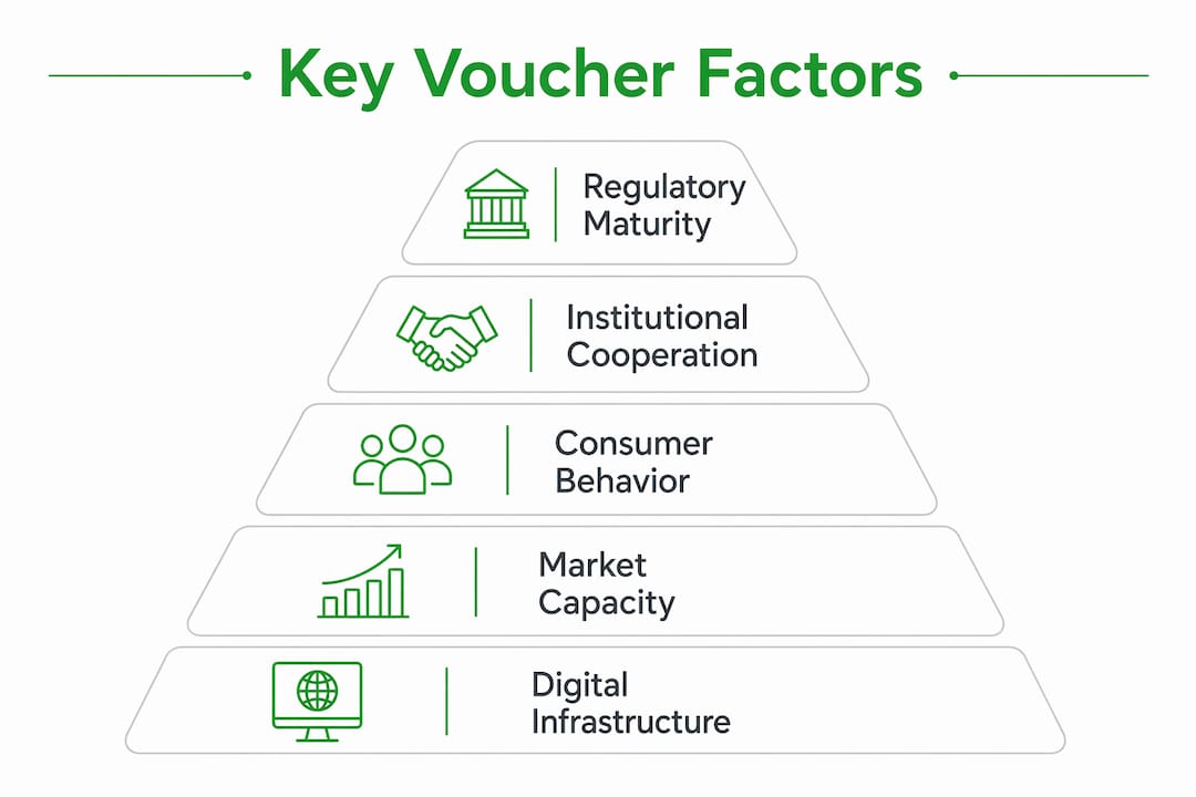 Infographic showing key voucher factors pyramid