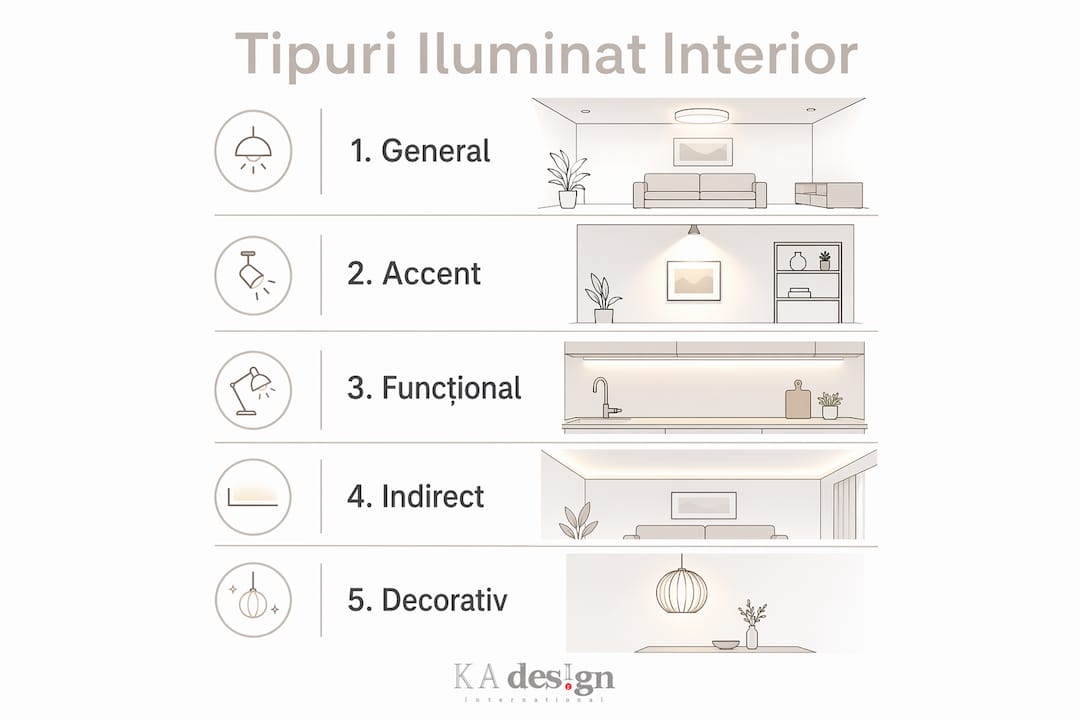 Infografic: cele mai întâlnite soluții de iluminat pentru interior