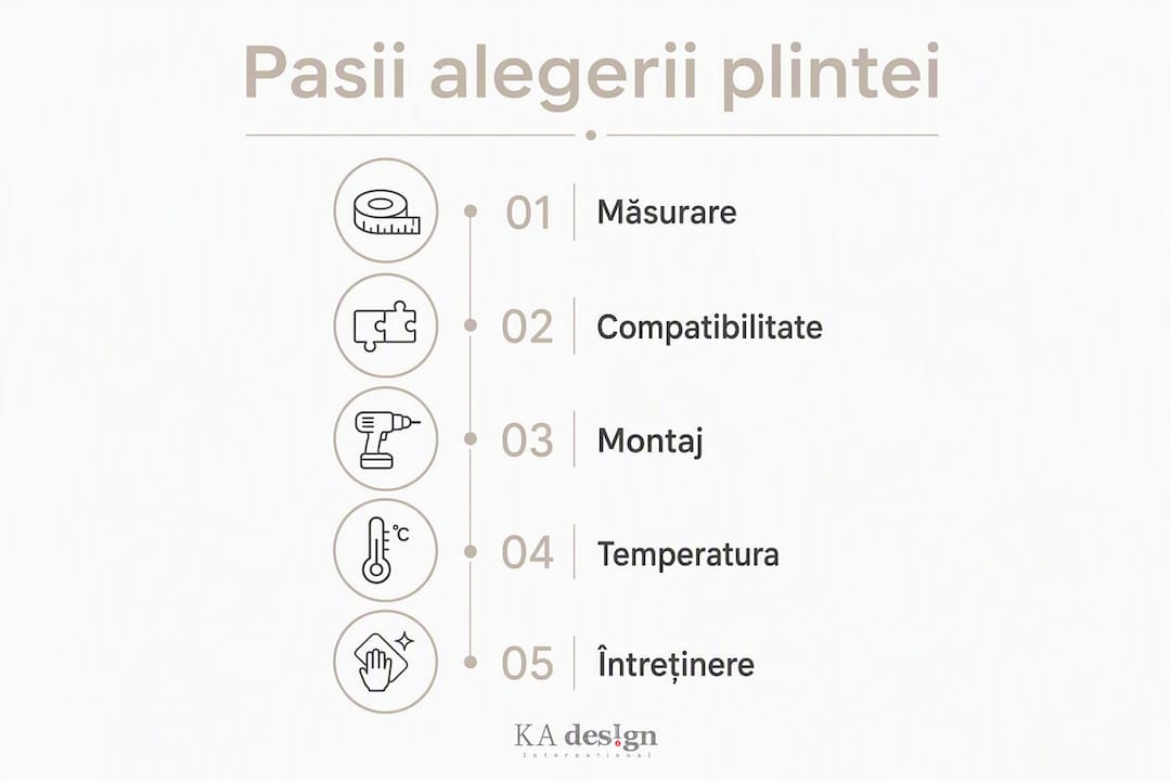Infografic: Cinci pași esențiali pentru alegerea plintei LED potrivite
