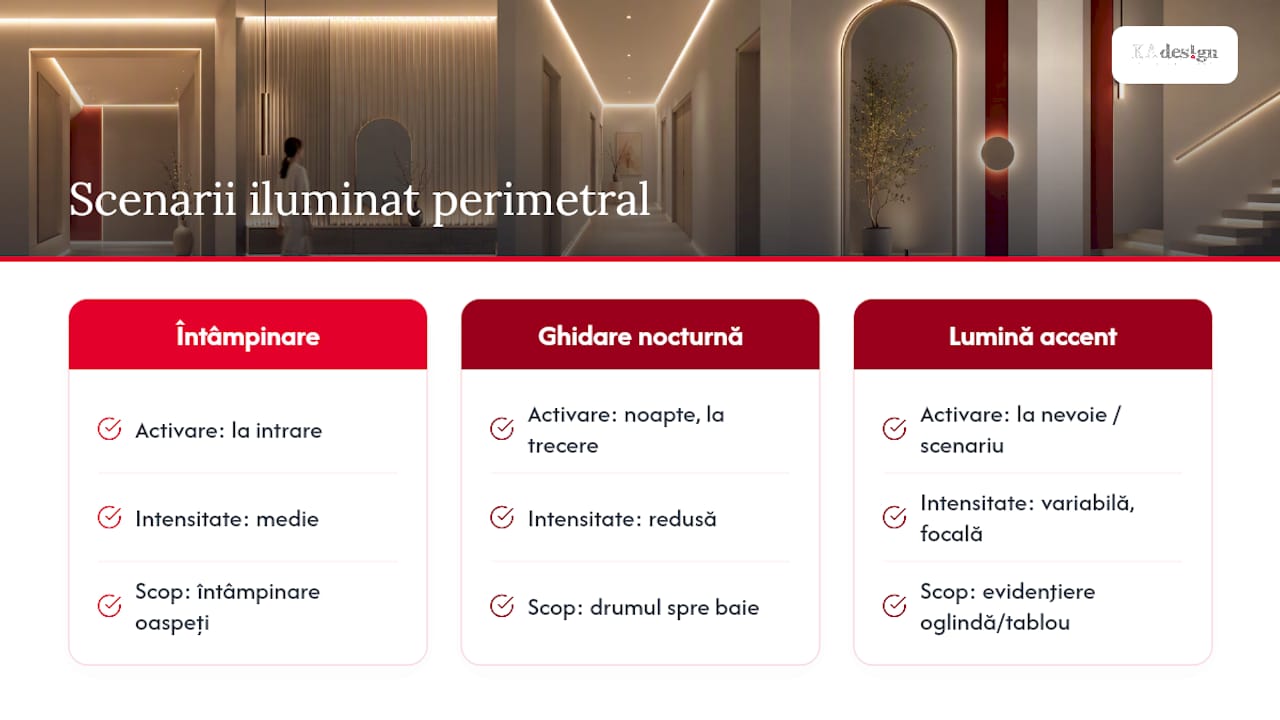 Trei opțiuni pentru iluminatul holului