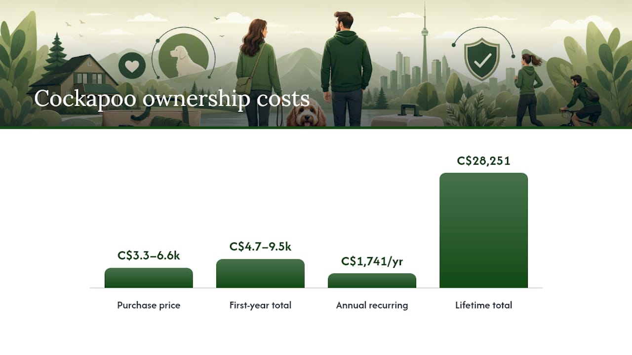 Diagram of Cockapoo cost breakdown first year and lifetime