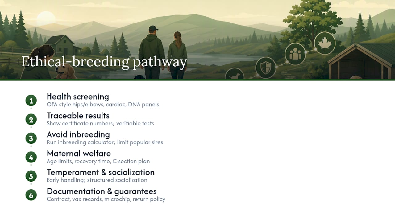 Ethical breeder verification pathway