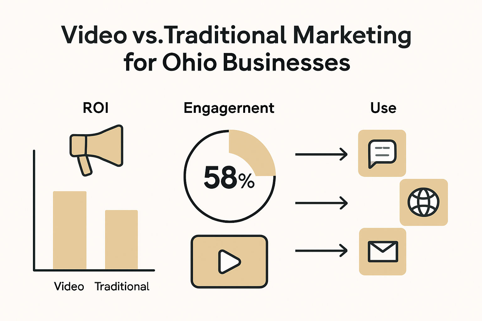 Infographic comparing video content and traditional marketing ROI