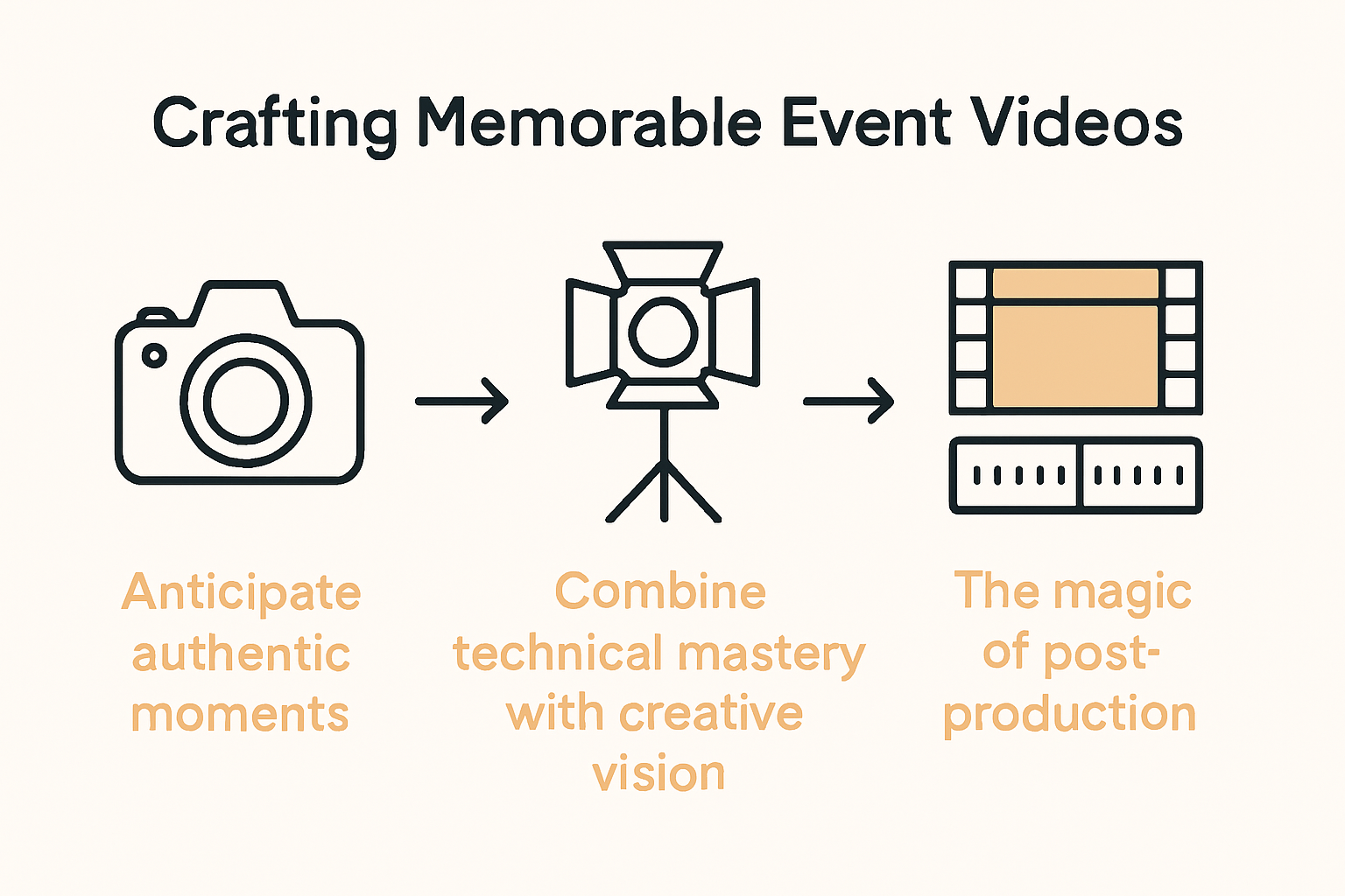 Infographic showing steps to memorable event videos