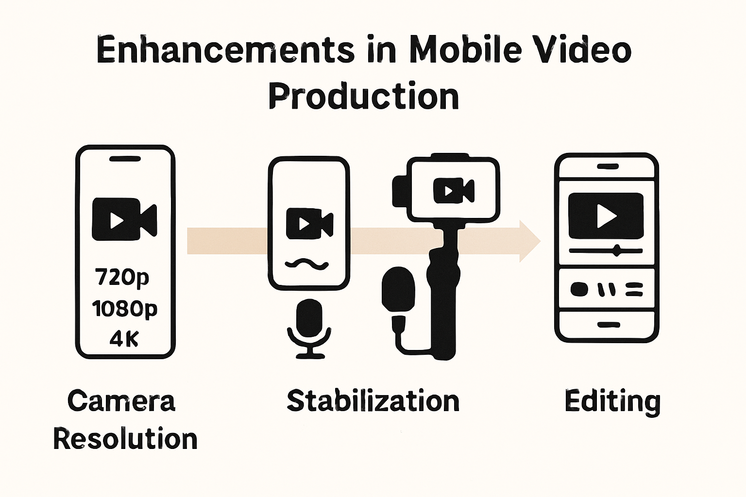 Infographic showing mobile video production technical improvements