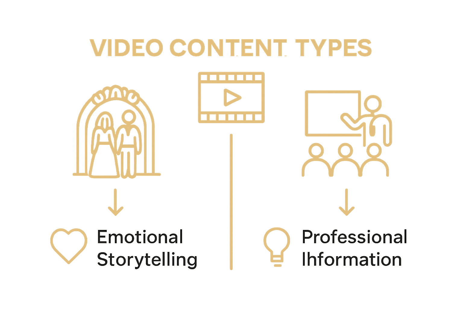 Infographic comparing wedding and business video types visually