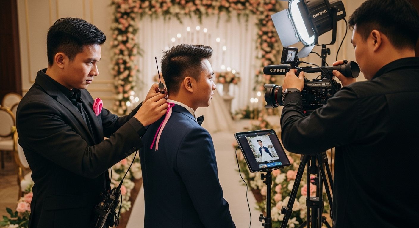 wedding live streaming, equipment setup