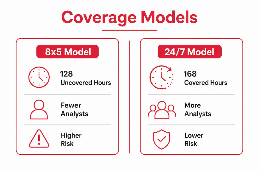 Comparative infographic of security coverage models