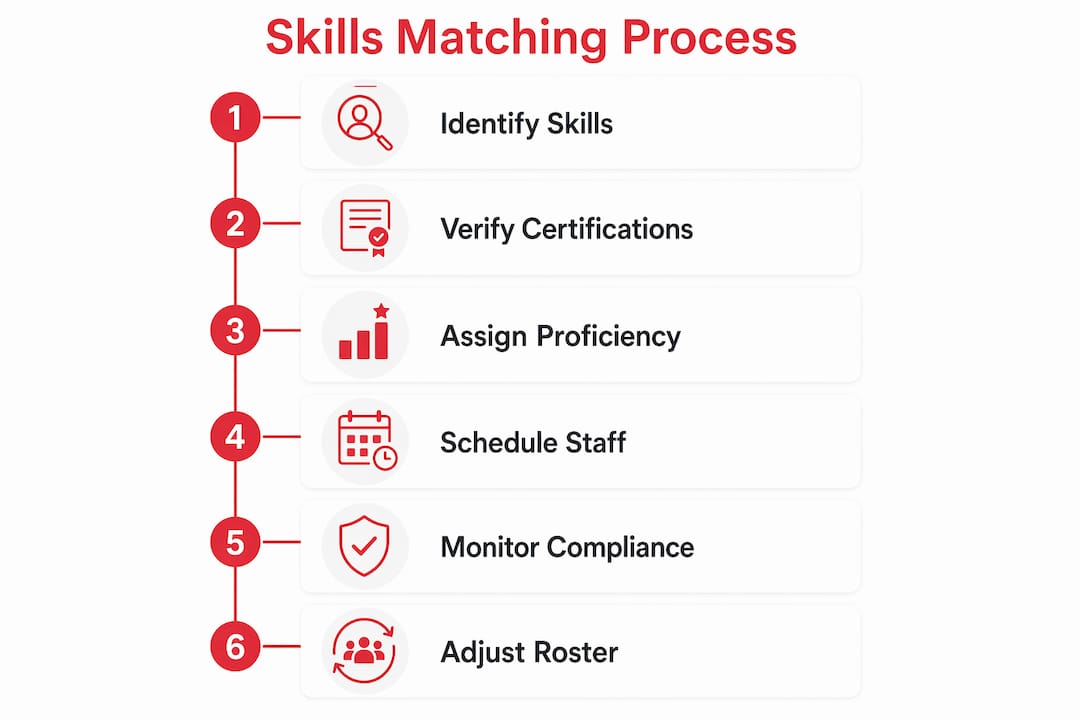 Infographic showing skills matching step-by-step process