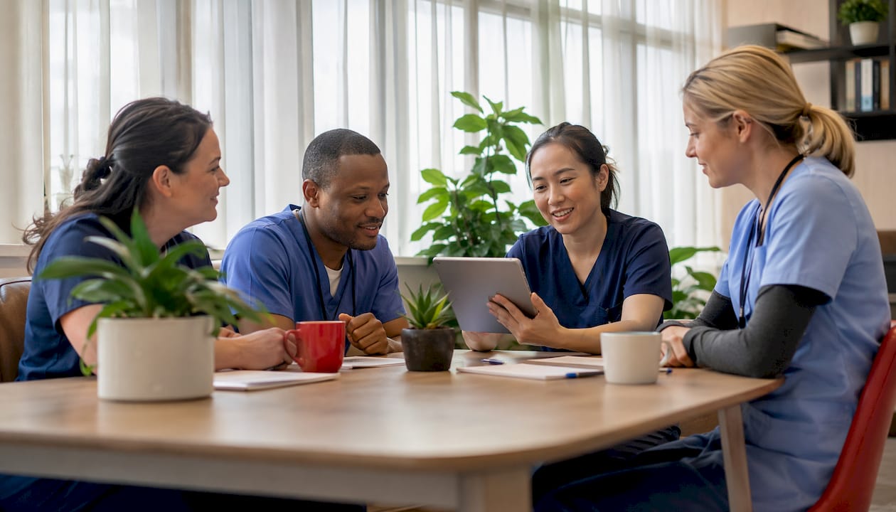 Healthcare team discussing data culture