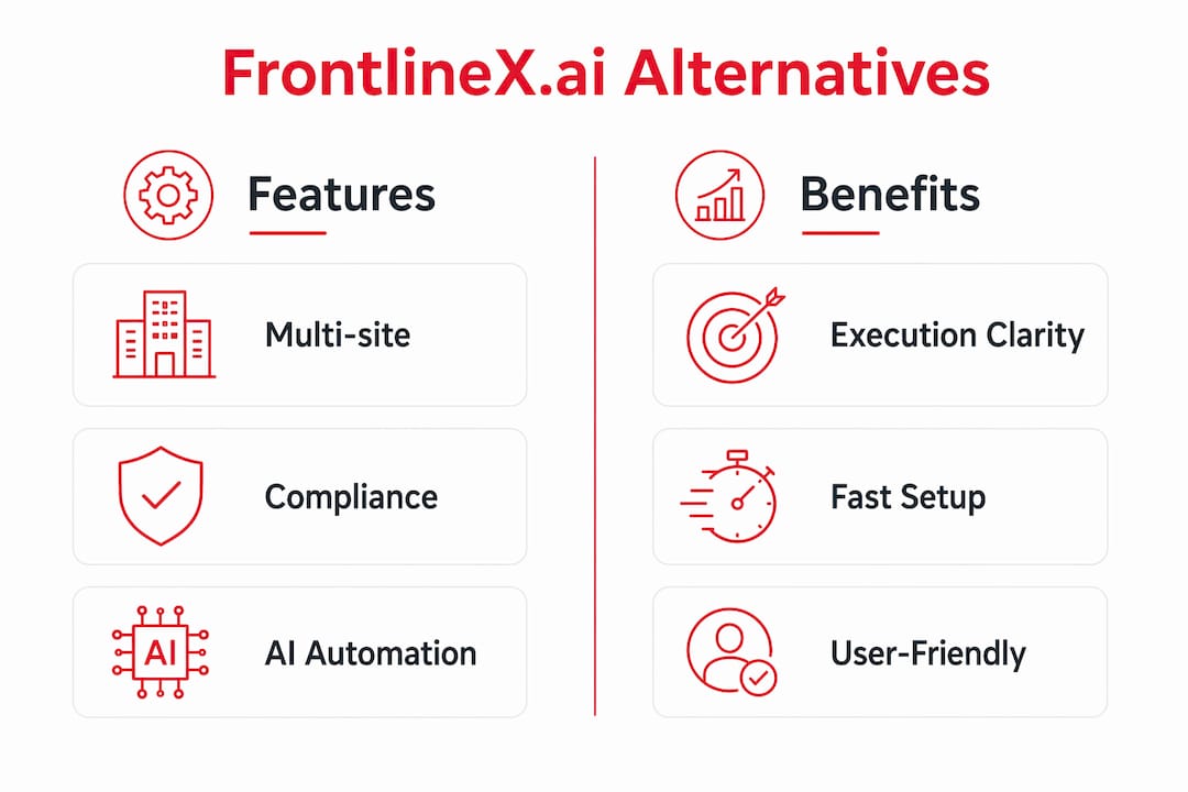 Infographic comparing FrontlineX.ai alternatives features and benefits
