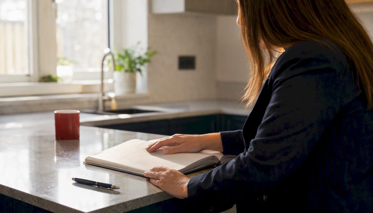 Hospitality manager checking bookings diary