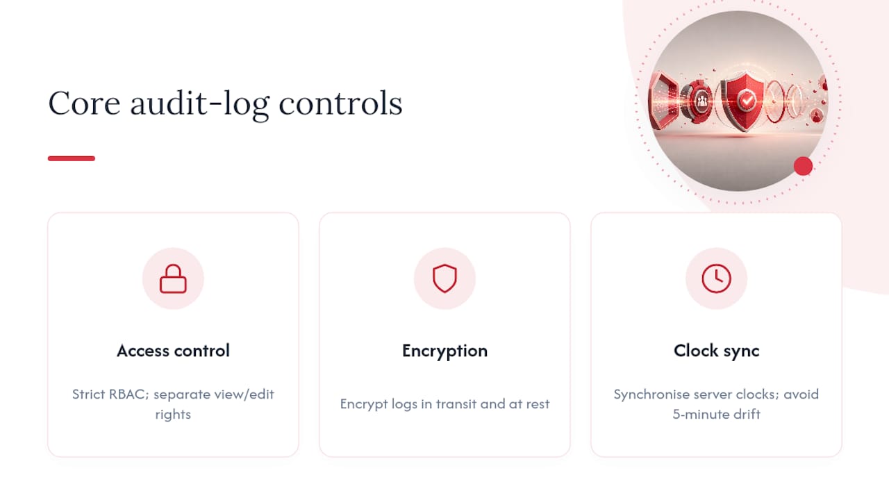 Diagram of audit log security controls
