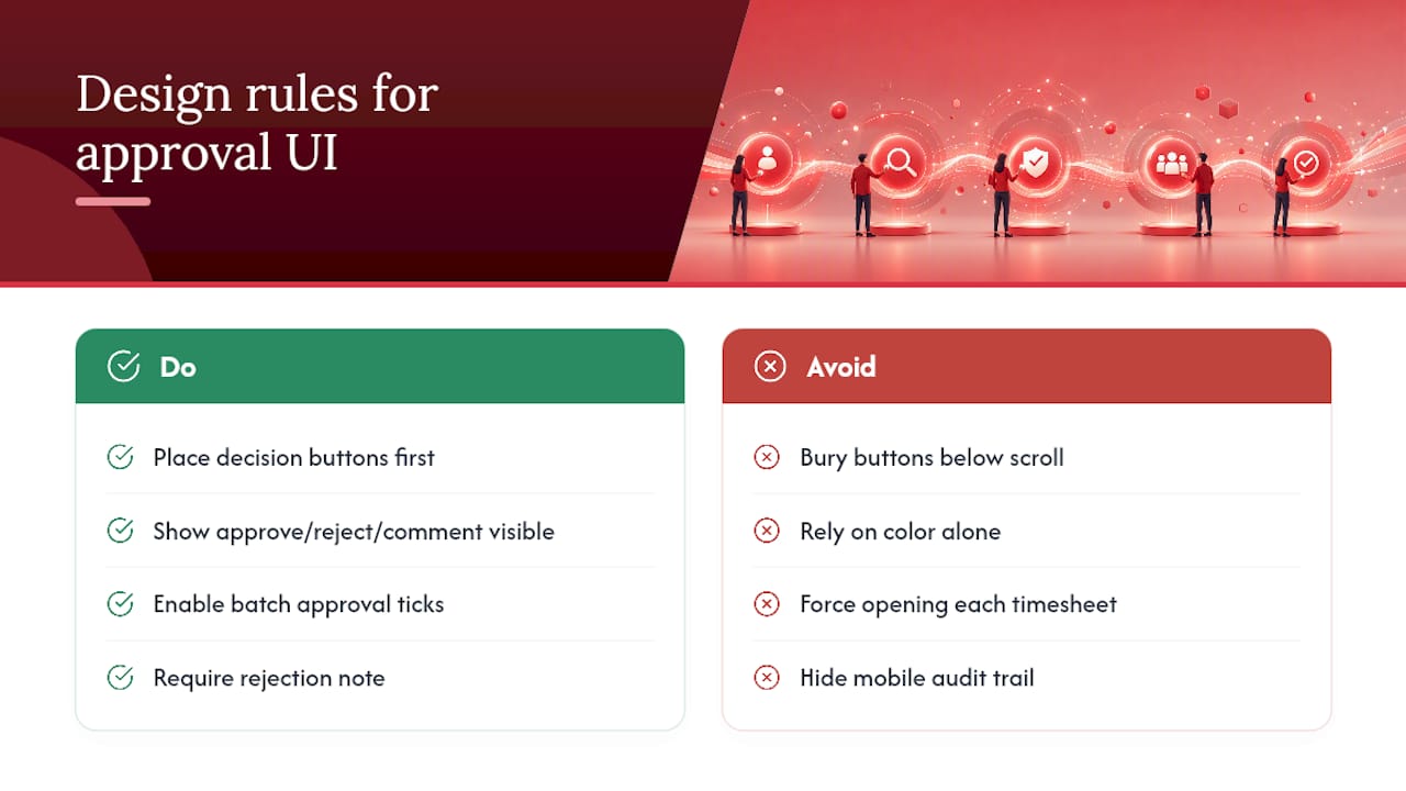Designing an approval interface staff will actually use — overview diagram