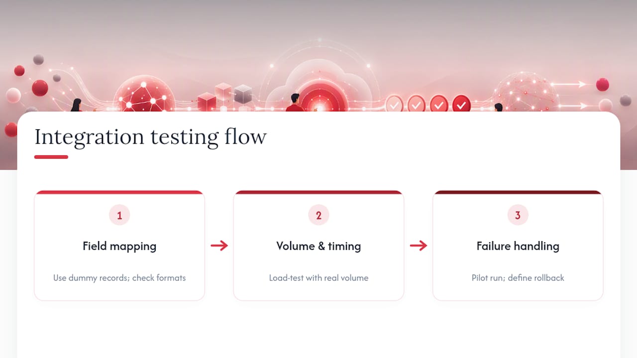 Three stages of HR integration testing