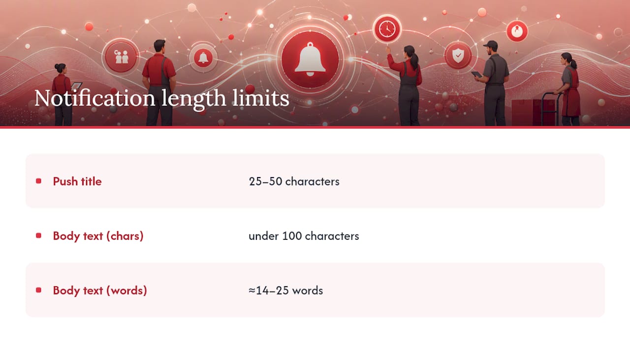 Notification length limits comparison