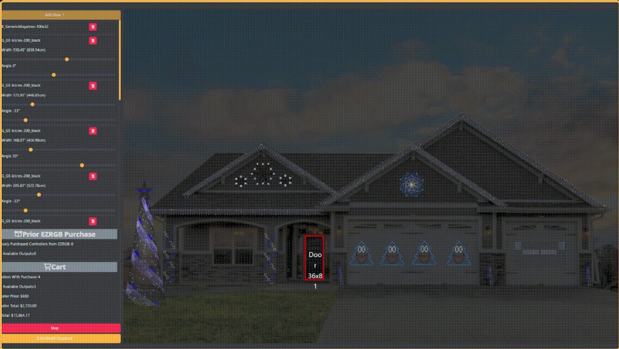 Person designing holiday light show on laptop
