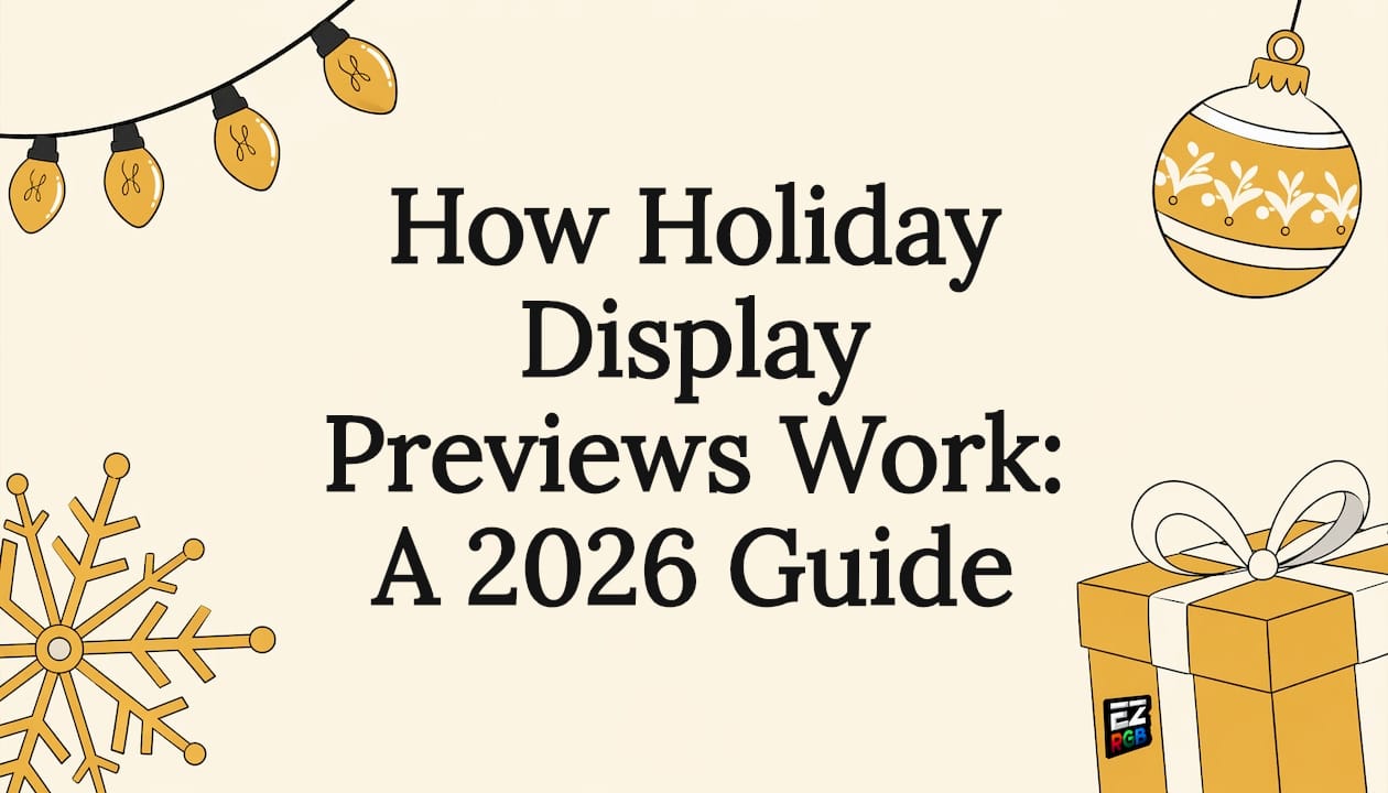 Decorative holiday-themed title card illustration