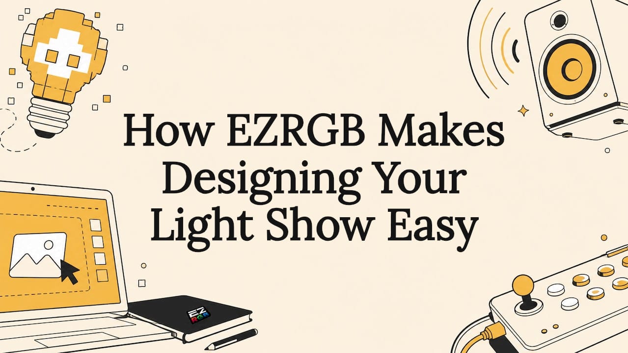 Decorative illustrated title card for light show design