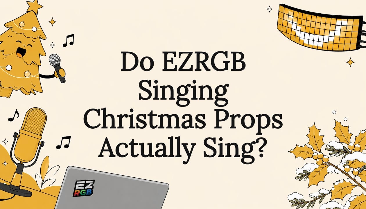 Decorative title card illustration for singing Christmas props article
