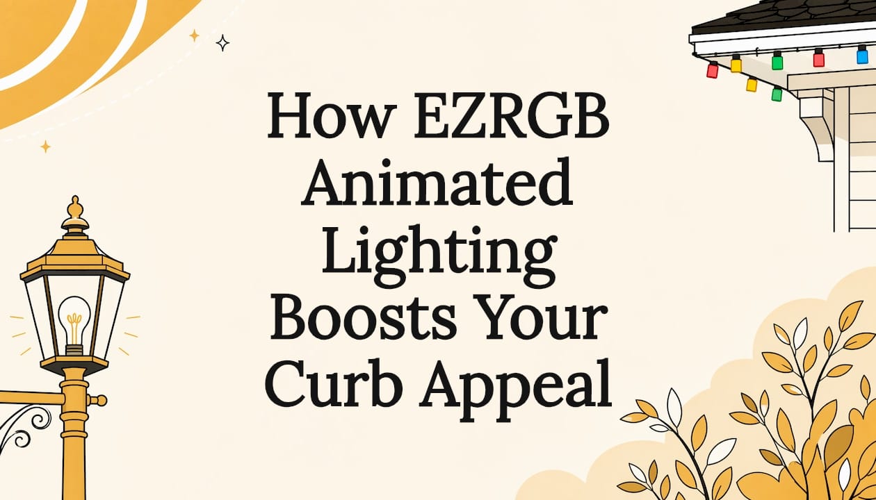 Decorative title card illustration with lighting elements