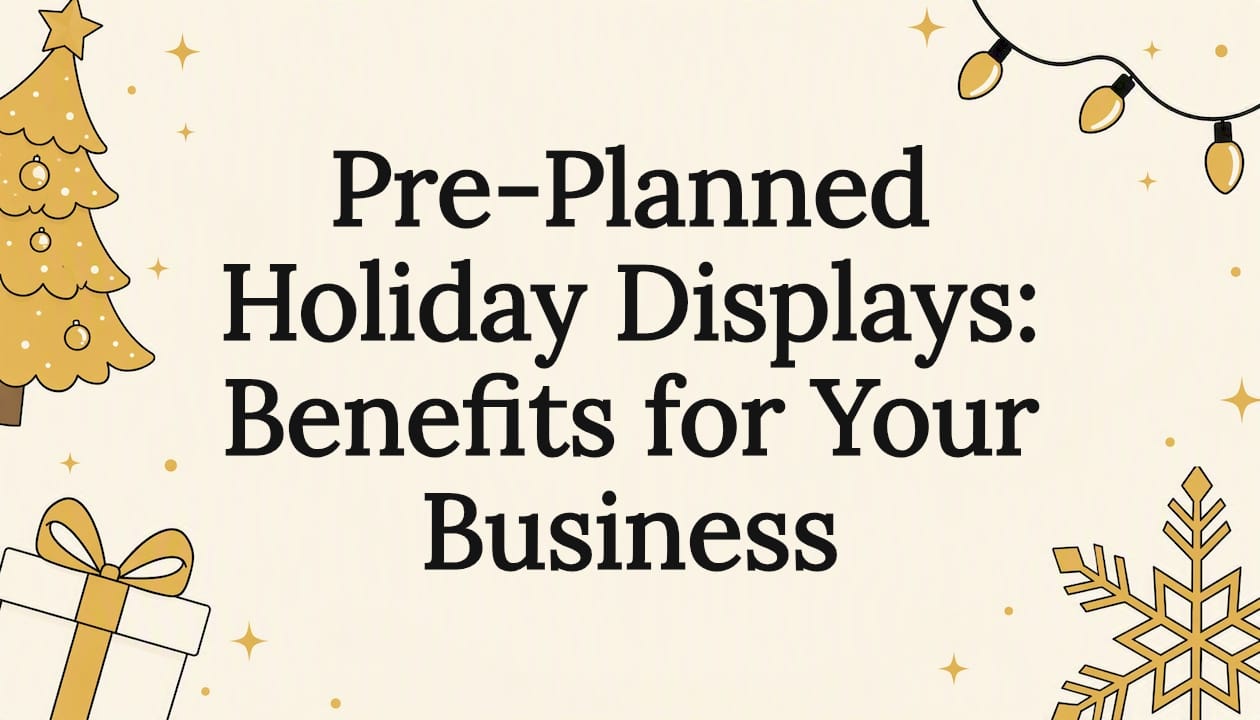 Holiday themed decorative title card illustration