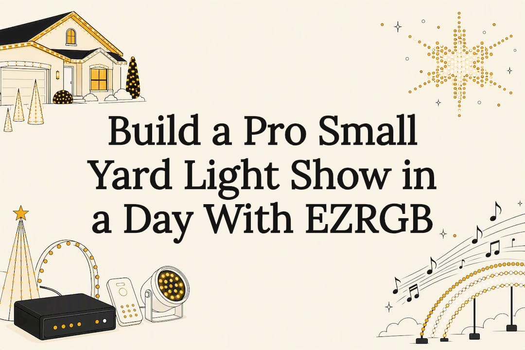 Decorative small yard light show title card