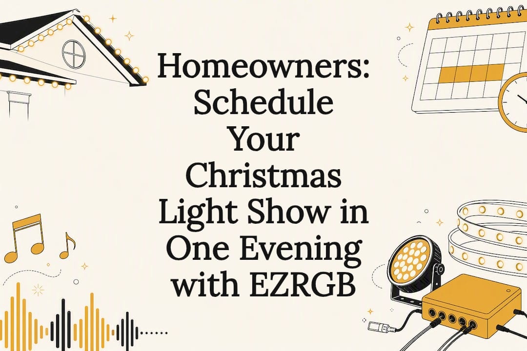 Decorative Christmas light scheduling title card