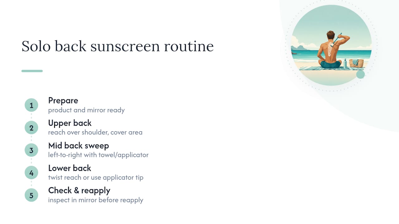 Five-step routine for applying sunscreen alone