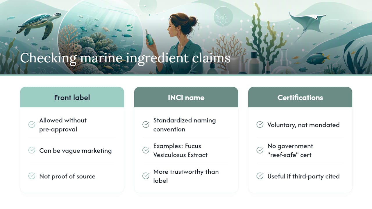 Three checks for evaluating marine skincare claims