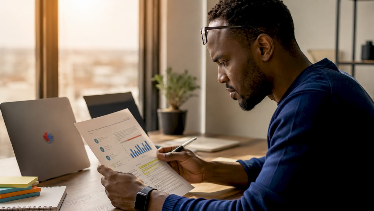 Man reviewing reading score immigration eligibility report