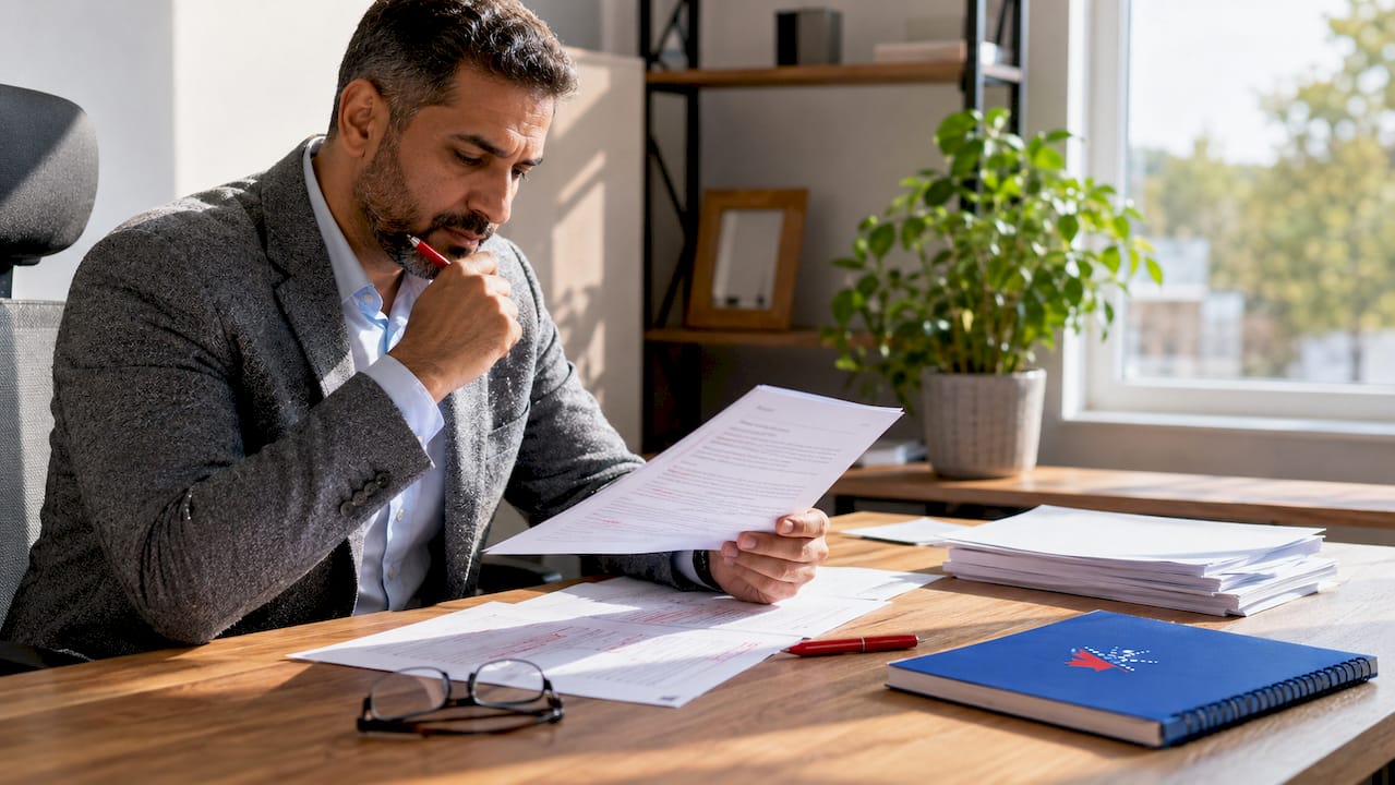 Examiner assessing formal tone in CELPIP writing test