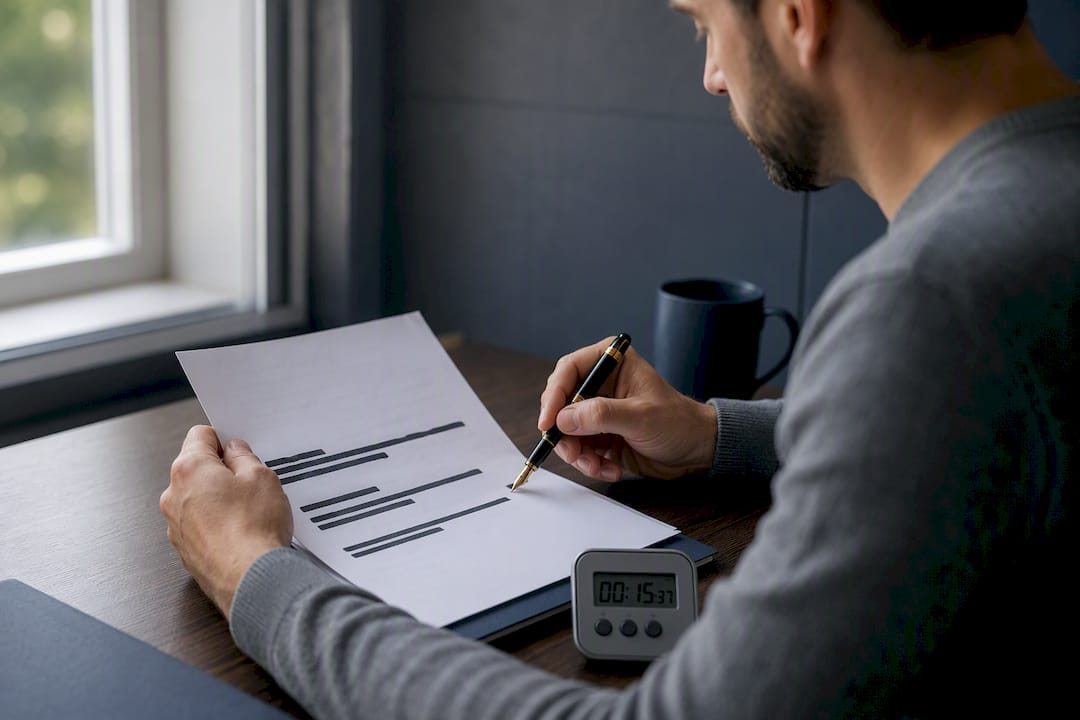Hand pointing to insurance policy document