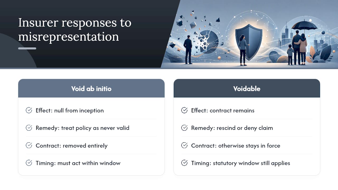 Diagram of insurer options for misrepresentation