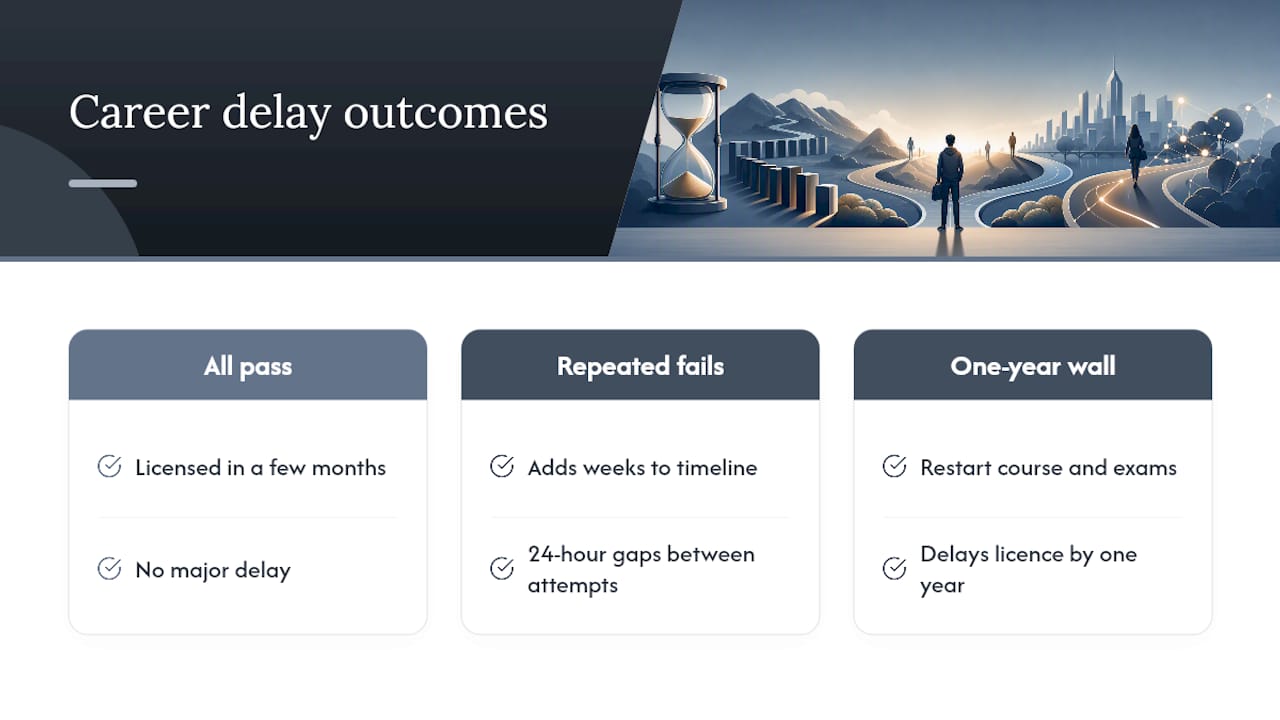 Waiting periods and your path to getting licensed — overview diagram