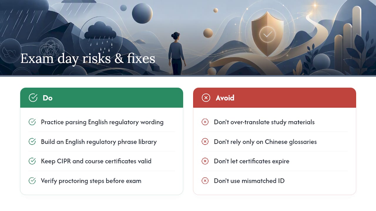 Diagram of risks faced by Chinese-speaking LLQP candidates