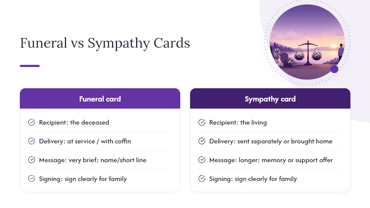 Funeral and sympathy card comparison