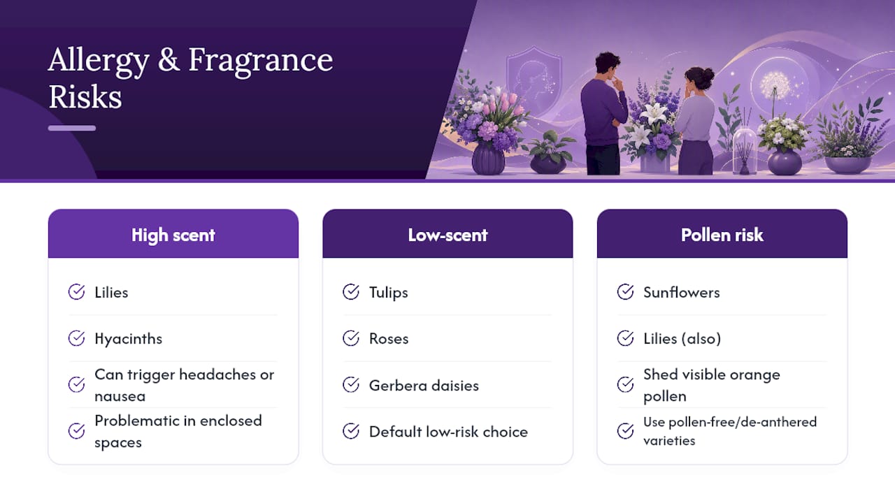 Comparison of flower fragrance and pollen concerns