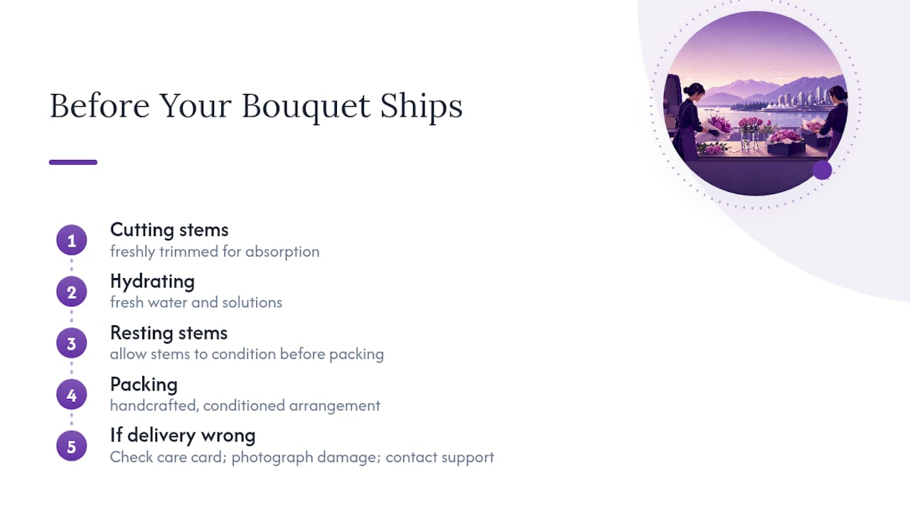 What Malikflowers Does Before Your Bouquet Ships — overview diagram