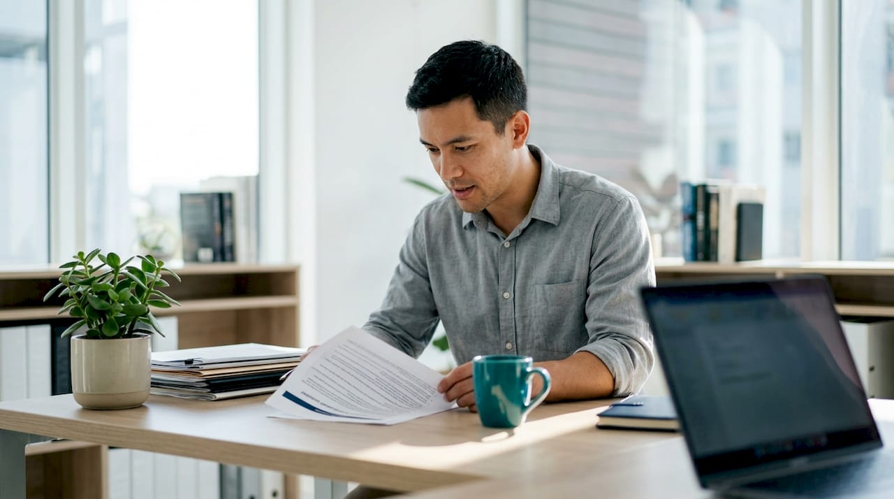 IT professional managing EHR migration documents