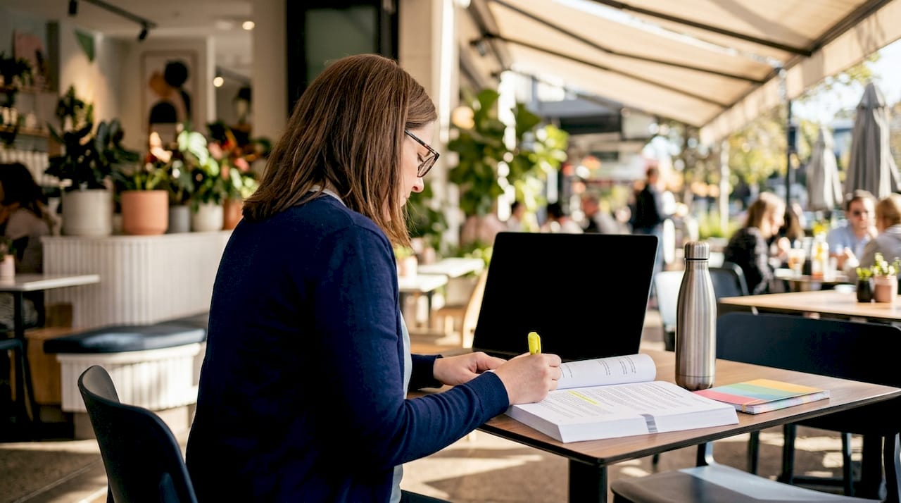 Regulatory specialist annotating compliance documents