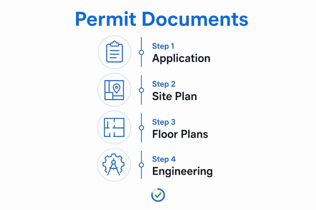 Infographic outlining home renovation permit document steps